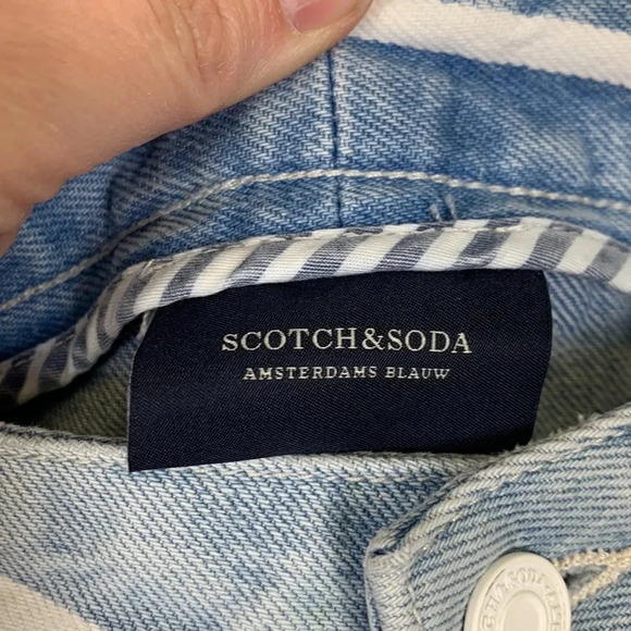 NWT Anthropologie Scotch & Soda bandit white striped boyfriend jeans sz 32 - Picture 6 of 14